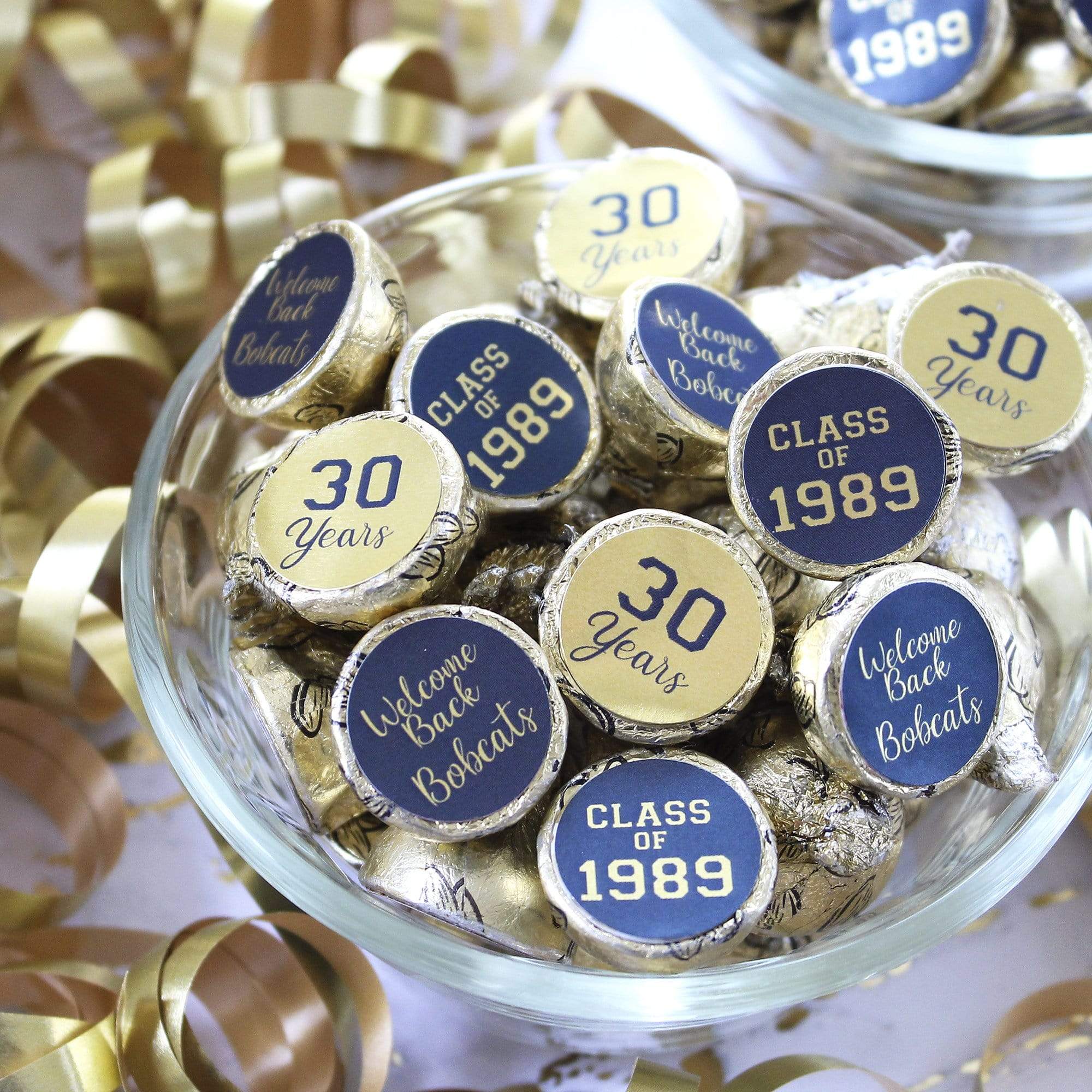 blue and gold class reunion favors gold and blue high school reunion blue and gold graduation reunion hershey